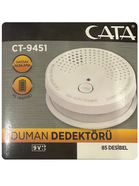(1 Adet) Cata Pilli Duman Dedektörü Hassas Algılamalı ürün görseli 1