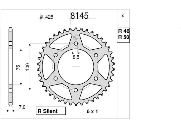 YAMAHA YZF-R 125 OGNIBENE ARKA DİŞLİ 48T ürün görseli 1