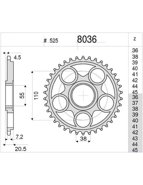 DUCATI 916 5/8 OGNIBENE ARKA DİŞLİ 40T ürün görseli 1