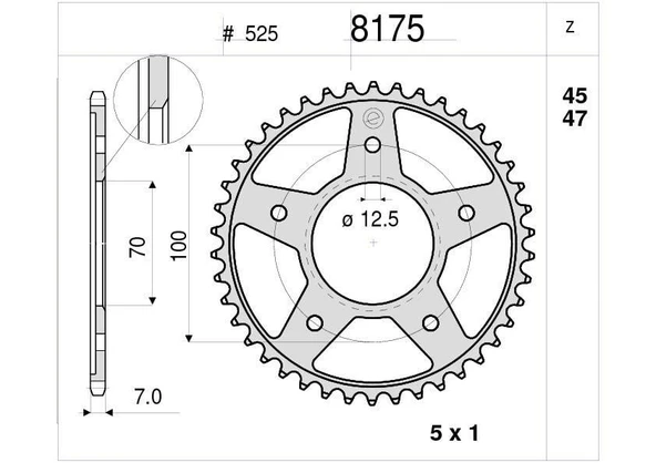 BMW HP4 1000 OGNIBENE ARKA DİŞLİ 45T ürün görseli 1