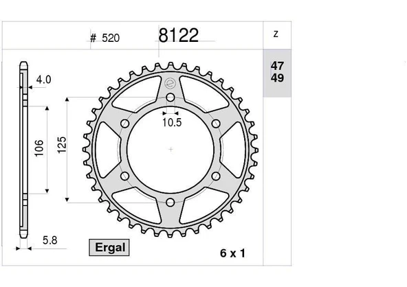 TRIUMPH OGNIBENE ARKA DİŞLİ 41T ürün görseli 1