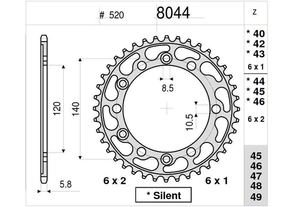 KAWASAKI OGNIBENE ARKA DİŞLİ 42T ürün görseli 1