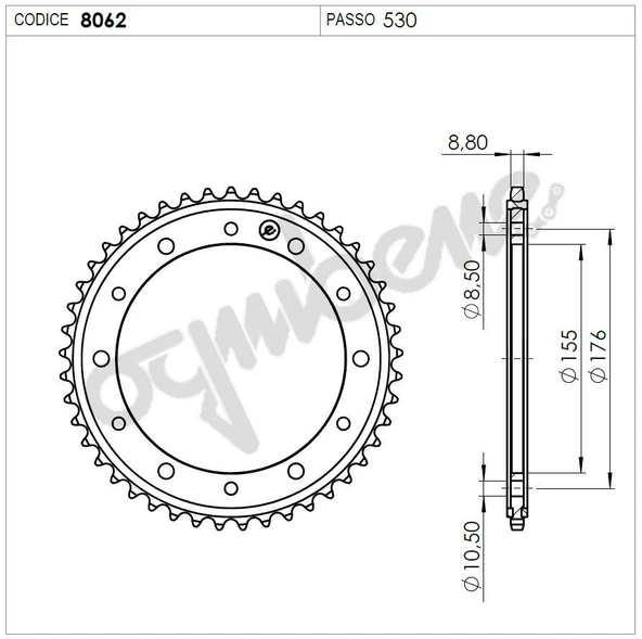 TRIUMPH T509 T595 OGNIBENE ARKA DİŞLİ 42T ürün görseli 1