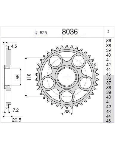 DUCATI 916 5/8 OGNIBENE ARKA DİŞLİ 39T ürün görseli 1