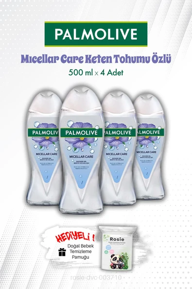 Palmolıve Mıcellar Care Keten Tohum 500 ML Duş Jeli X 4 ve ROSIE Hediye ürün görseli 1