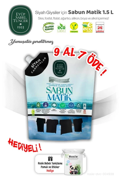 Eyüp Sabri Siyah Çamaşırlar 9 AL 7 ÖDE Sıvı Sabun Matik 1.5 L ve ROSIE Hediye ürün görseli 1
