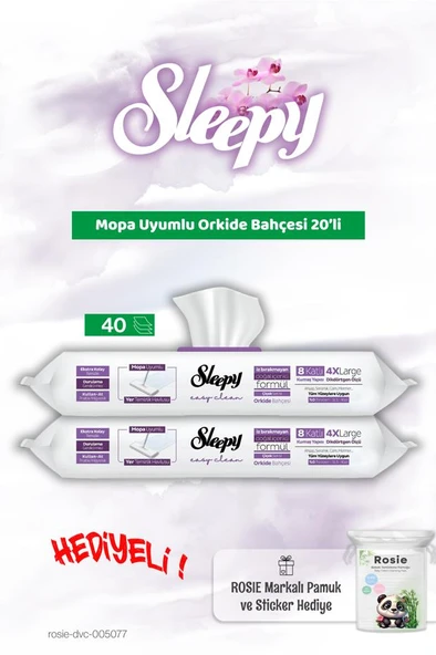 Sleepy Mopa Uyumlu Orkide Bahçesi 20'li x 2 ve Rosie Bebek pamuğu ürün görseli 1