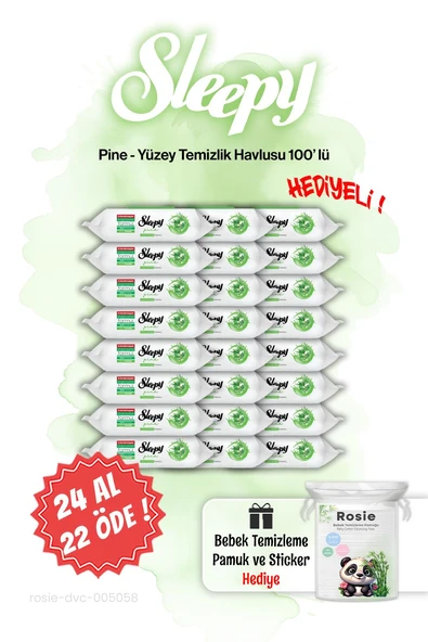 24 AL 22 ÖDE 100'lü Sleepy Pine Çam Ferahlığı Islak Havlusu ve ROSIE ürün görseli 1