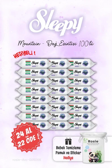 24 AL 22 ÖDE 100'lü Sleepy Mountain Dağ Esintisi Islak Havlusu ve ROSIE ürün görseli 1