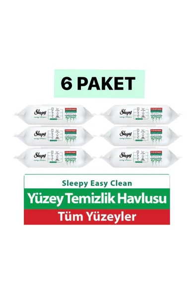 Sleepy Easy Clean Beyaz Sabun Katkılı Yüzey Temizlik Havlusu 100'lü 6 Paket ürün görseli 1