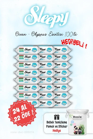 24 AL 22 ÖDE 100'lü Sleepy Ocean - Okyanus Islak Havlusu ve ROSIE ürün görseli 1