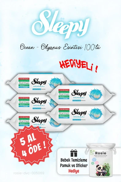 Sleepy 5 AL 4 ÖDE Ocean - Okyanus Islak Havlusu  ve ROSIE ürün görseli 1