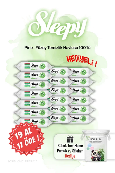 100'lü Sleepy Pine 19 AL 17 ÖDE Çam Ferahlığı Islak Havlusu ve ROSIE ürün görseli 1