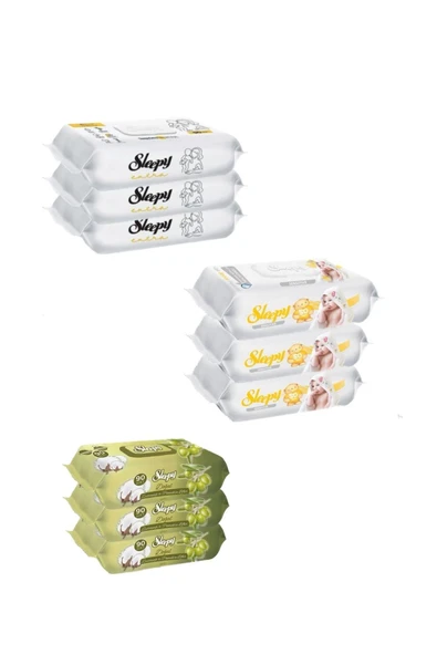 Sleepy sensitive + extra  +  zeytinyağlı 90x9 paket ıslak havlu ürün görseli 1