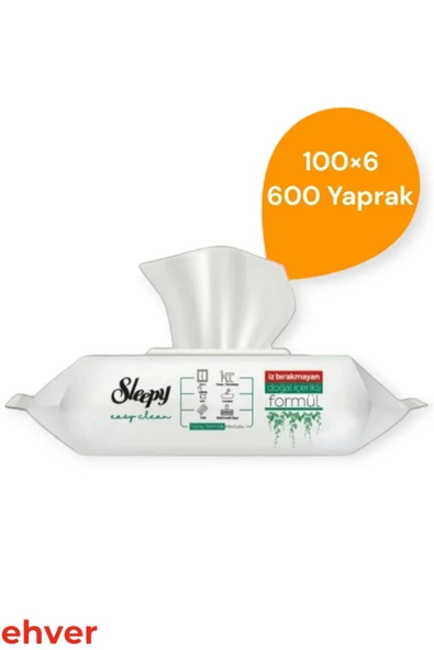 Sleepy 6'Lı Easy Clean Yüzey Temizlik Havlusu (600 Yaprak) ürün görseli 1