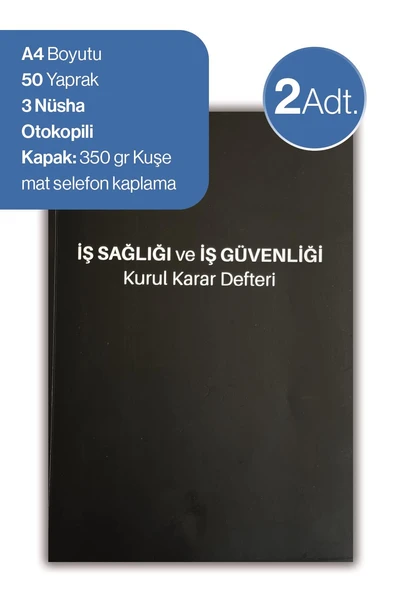 Düvenci 2 adet İş Sağlığı ve İş Güvenliği Kurul Karar Defteri ürün görseli 1