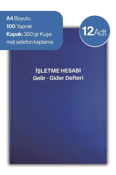 Düvenci İşletme Hesabı Gelir - Gider Defteri 12 adet ürün görseli 1