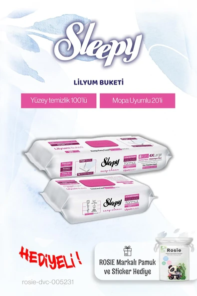 Sleepy Lilyum Buketi Mop ve Yüzey Havlusu, Rosie pamuk hediye ürün görseli 1