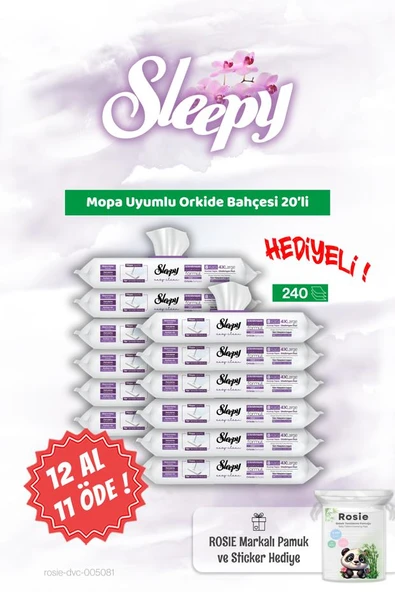 12 AL 11 ÖDE Orkide Bahçesi Sleepy Mopa Uyumlu 20'li ve Rosie Bebek pamuğu ürün görseli 1