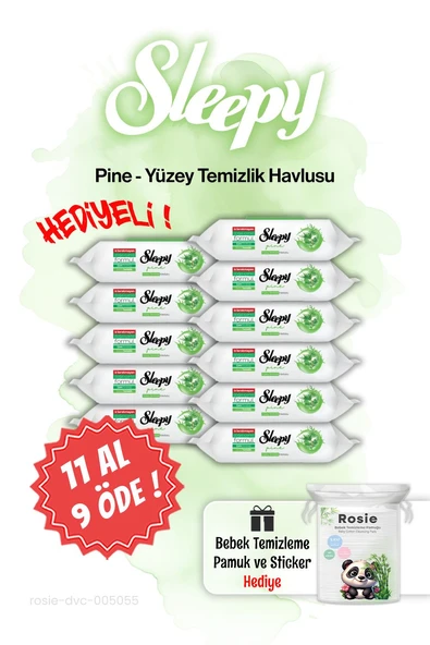 11 AL 9 ÖDE Sleepy Pine Çam Ferahlığı Islak Havlusu  ve ROSIE ürün görseli 1