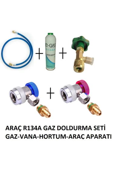 Universal Araç R134a Gaz Doldurma Seti Gaz-vana-hortum-araç Aparatı ürün görseli 1