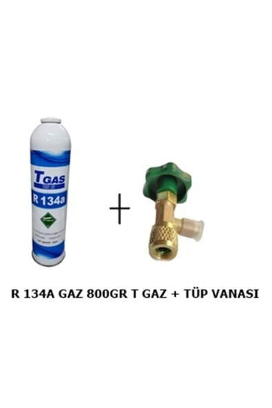 T GAZ R 134 A Oto Klima Gazı (800 Gr) Soğutucu Gaz + Vana ürün görseli 1