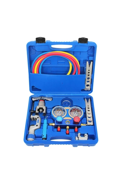 Ch -CT-8A 2Lİ MANİFOLD GAZ SAATİ HAVŞA TAKIMLI (R22-R134-R404-R410) HORTUMLU (KUTULU) ürün görseli 1
