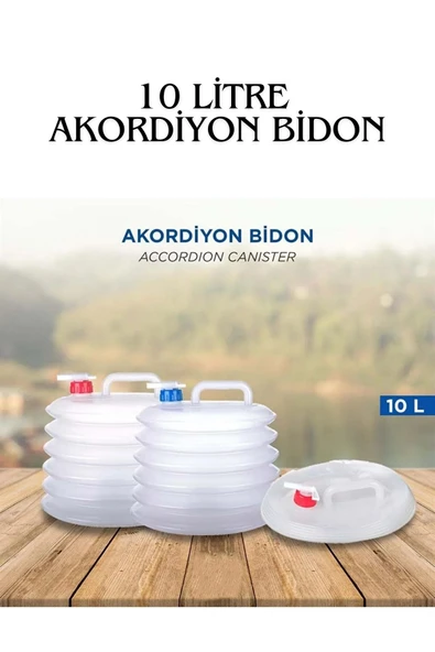 KOLETİC STORE Katlanabilir Akordiyon Su Bidonu 10 Litre Çok Amaçlı Kamp Piknik Için Uygun ürün görseli 1