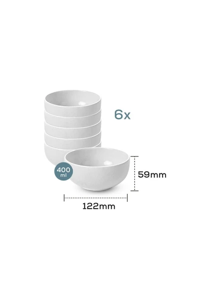 Ermiya Teppanyaki 48 Adet Joker Çorba Kase Melamin 12*6 Cm Beyaz ürün görseli 1
