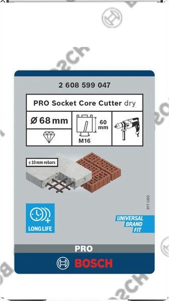 BfU M16 Elmas Kuru Karot Uç 68*60mm - Resim 2