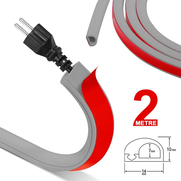 Greentech Esnek Kablo Kanalı Gri / GT-KK02 ürün görseli 1