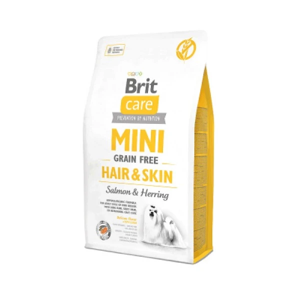 Brit Care Mini Hair&Skin Somonlu ve Ringa Balıklı Tahılsız Köpek Maması 2 Kg ürün görseli 1