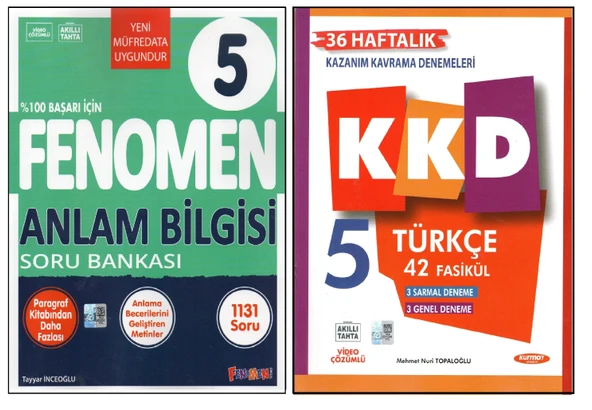 Fenomen 5.Sınıf Anlam Bilgisi Soru Bankası+Kurmay 5.Sınıf KKD Türkçe (2 Kitap) ürün görseli 1