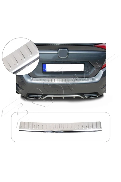 BRSPLAST  Honda Civic Sedan Uyumlu 2016 Ve Üzeri Krom Arka Tampon Üstü Koruma Paslanmaz Çelik ürün görseli 1