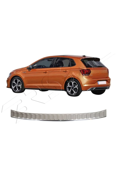 BRSPLAST  Volkswagen Polo VI HB Uyumlu 2015 Ve Üzeri Krom Arka Tampon Üstü Koruma Paslanmaz Çelik ürün görseli 1