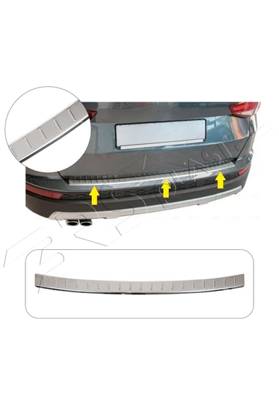 BRSPLAST  Seat Ateca Uyumlu 2016 Ve Üzeri Krom Arka Tampon Üstü Koruma Paslanmaz Çelik ürün görseli 1