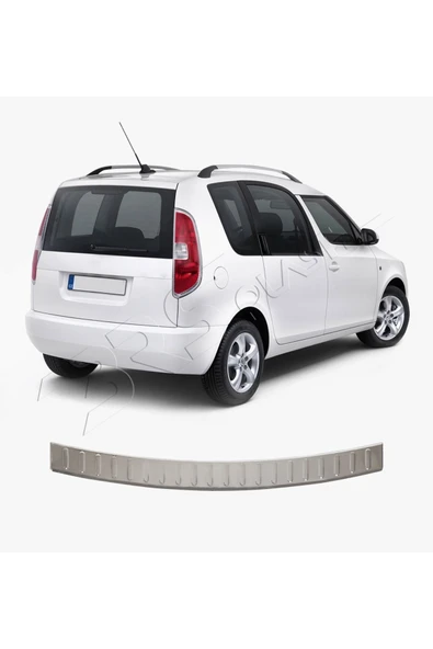 BRSPLAST  Skoda Roomstar Uyumlu 2007-2010 Krom Arka Tampon Üstü Koruma Paslanmaz Çelik ürün görseli 1