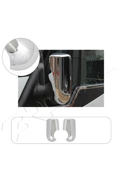 BRSPLAST  Ford Transit Uyumlu 2003-2014 Ayna Kapağı 2 Parça Abs Krom Kaplama ürün görseli 1