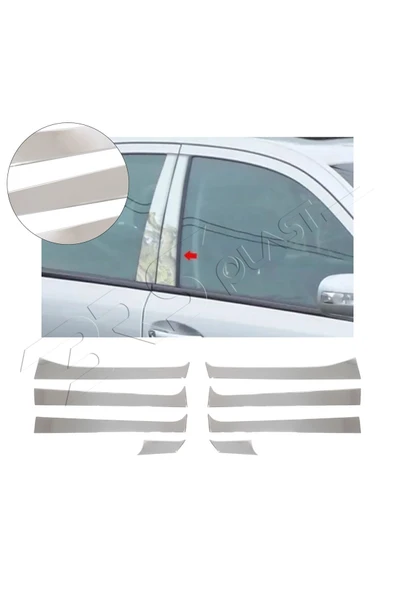 BRSPLAST  Volkswagen Sharan Uyumlu Krom Kapı Direği 8 Parça Paslanmaz Çelik ürün görseli 1