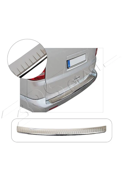 BRSPLAST  Volkswagen T5 Uyumlu 2003-2012 Krom Arka Tampon Üstü Koruma Paslanmaz Çelik ürün görseli 1