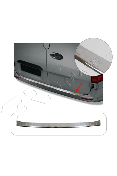 BRSPLAST  Mercedes Sprinter W907 Uyumlu 2018 Ve Üzeri Krom Arka Tampon Üstü Koruma Paslanmaz Çelik ürün görseli 1
