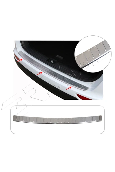 BRSPLAST  Volvo V70 Uyumlu Krom Arka Tampon Üstü Koruma Paslanmaz Çelik ürün görseli 1