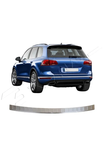 BRSPLAST  Volkswagen Toureg Uyumlu 2018 Krom Arka Tampon Üstü Koruma Paslanmaz Çelik ürün görseli 1
