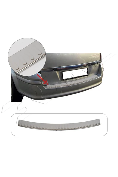 BRSPLAST  Opel Astra H SW Uyumlu 2004-2010 Krom Arka Tampon Üstü Koruma Paslanmaz Çelik ürün görseli 1