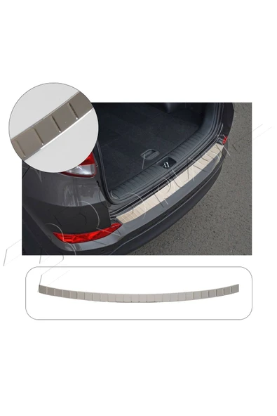 BRSPLAST  Hyundai Tucson 2 Uyumlu 2018 Ve Üzeri Krom Arka Tampon Üstü Koruma Paslanmaz Çelik ürün görseli 1