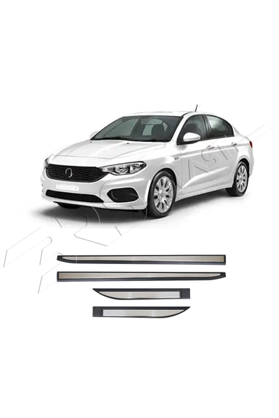BRSPLAST  Fiat Egea Uyumlu 2014 ve Üzeri Krom Yan Kapı V2 4 Parça Paslanmaz Çelik ürün görseli 1