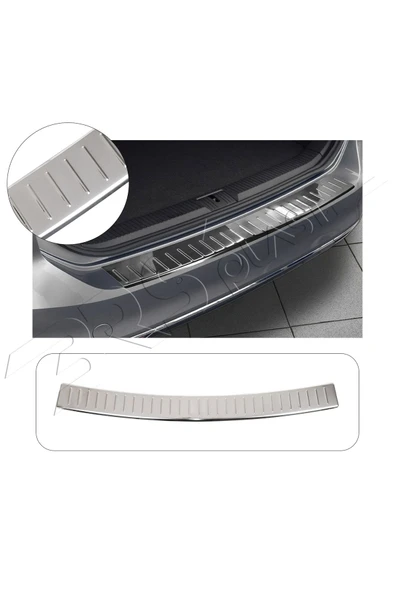 BRSPLAST  Volkswagen Touran Uyumlu 2010-2014 Krom Arka Tampon Üstü Koruma Paslanmaz Çelik ürün görseli 1