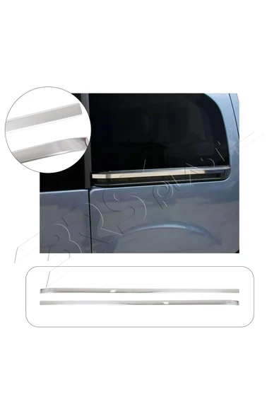 BRSPLAST  Fiat Doblo Uyumlu 2000-2009 Krom Sürgü Çıtası 2 Parça Paslanmaz Çelik ürün görseli 1