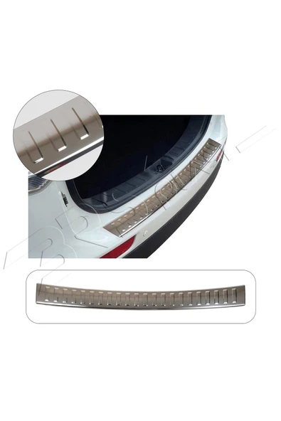 BRSPLAST  Outlander 3 Uyumlu 2015-2019 Krom Arka Tampon Üstü Koruma Paslanmaz Çelik ürün görseli 1