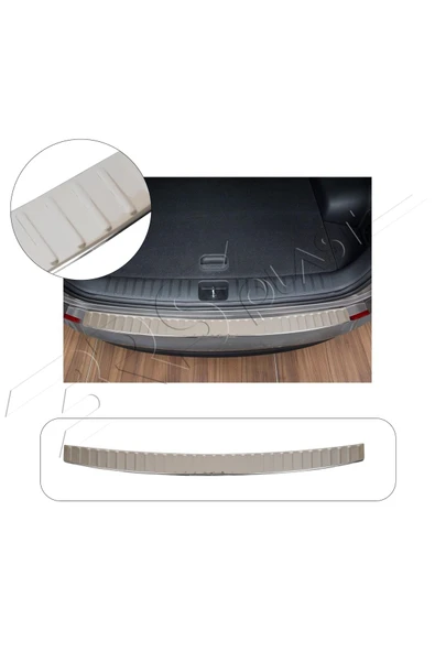 BRSPLAST  Hyundai Tucson 2 Uyumlu 2015-2018 Krom Arka Tampon Üstü Koruma Paslanmaz Çelik ürün görseli 1